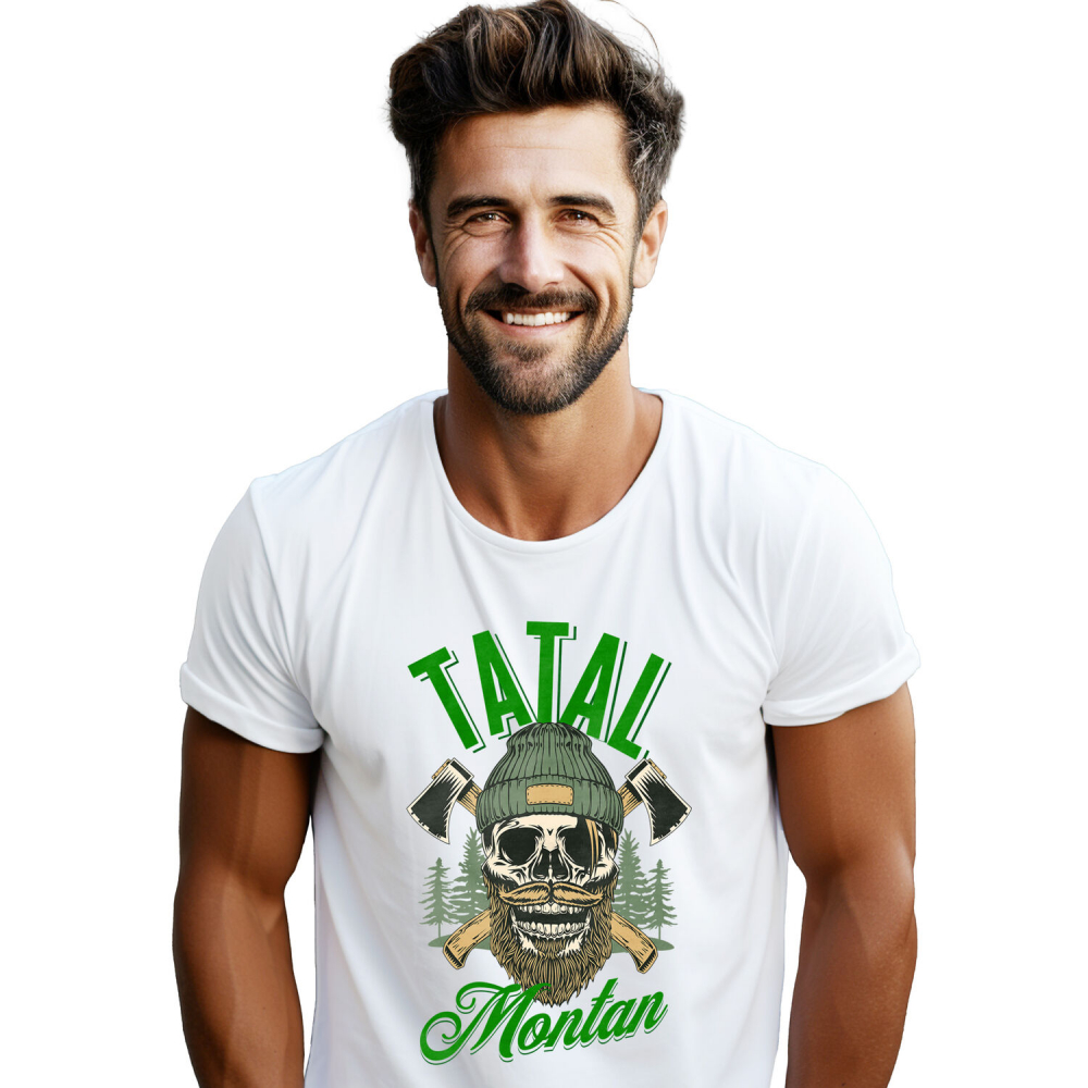 Tricou Femei, Barbati, Copii, Fata, Baiat, Unisex Personalizat "Craniu Uman Personalizat cu Barbă și Mustață – Cadou Unic pentru Tati, Familie și Prieteni" [1]