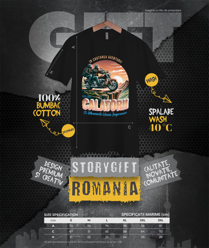 Tricou Femei, Barbati, Copii, Fata, Baiat, Unisex Personalizat Cuplu Pe Motocicletă – Călătorie Romantică cu View Montan [4]