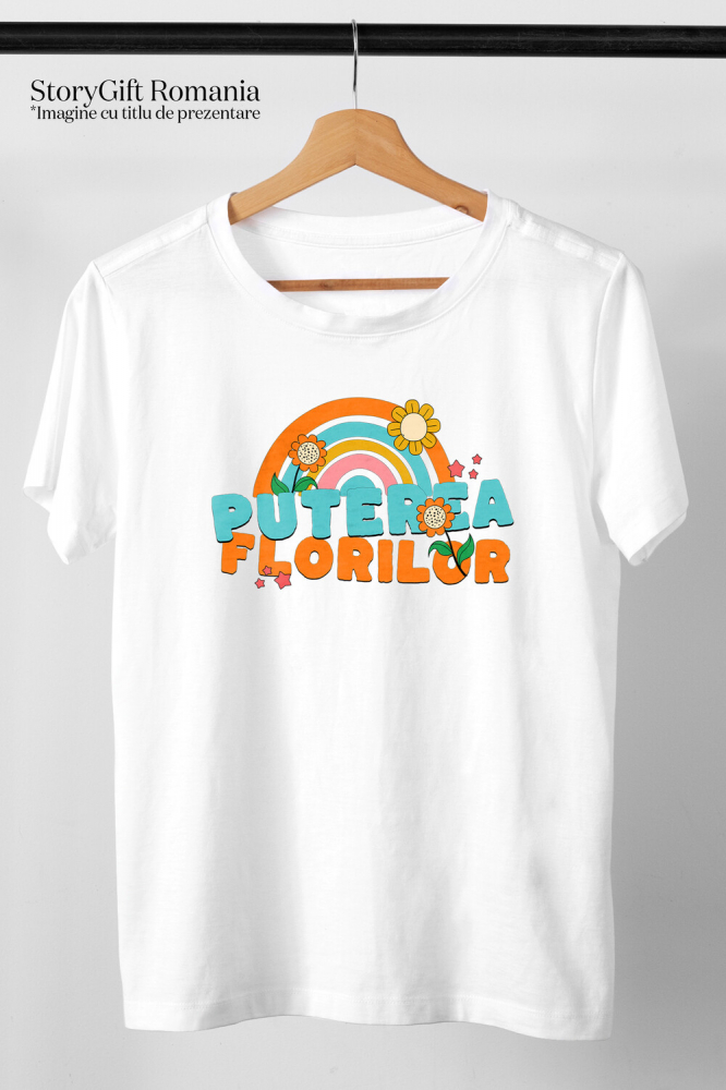 Tricou Femei, Barbati, Copii, Fata, Baiat, Unisex Personalizat Curcubeu Colorat de Flori Diverse | Puterea Florilor și Frumusețea Naturii | Cadou Personalizat [3]