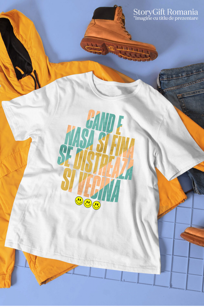 Tricou Femei, Barbati, Copii, Fata, Baiat, Unisex Personalizat Cadou Personalizat Distracție Familie | Smiley Face | Mesaj Amuzant | Cadou Copii și Nași [3]