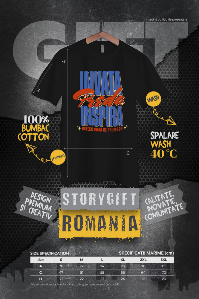 Tricou Femei, Barbati, Copii, Fata, Baiat, Unisex Personalizat Design Colorat cu Stele – Educație, Inspirație, Profesor Motivațional [4]