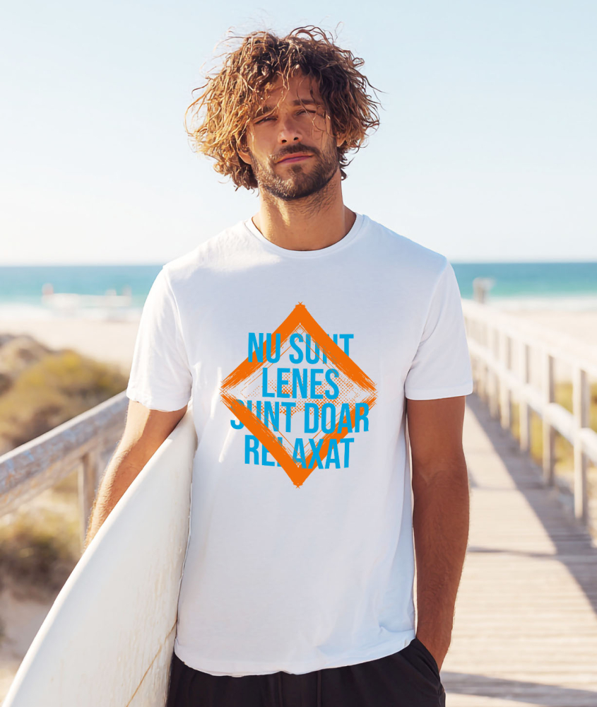 Tricou Femei, Barbati, Copii, Fata, Baiat, Unisex Personalizat „Nu sunt leneș, sunt doar relaxat” – Cadouri Personalizate cu Mesaj Ironic [2]