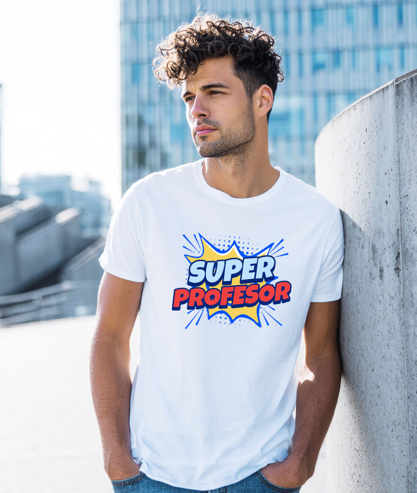Tricou Femei, Barbati, Copii, Fata, Baiat, Unisex Personalizat Super Profesor – Design Desene Animate pentru Copii și Educație [2]
