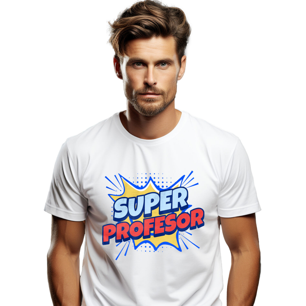 Tricou Femei, Barbati, Copii, Fata, Baiat, Unisex Personalizat Super Profesor – Design Desene Animate pentru Copii și Educație [1]