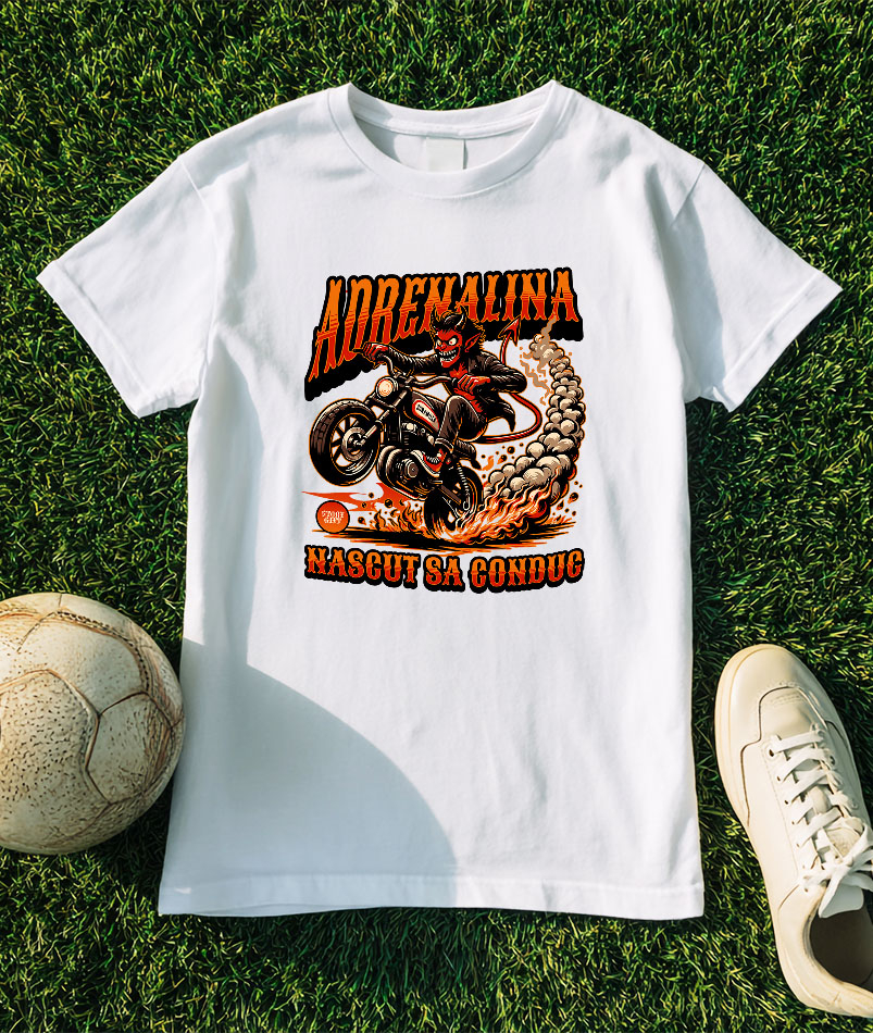 Tricou Femei, Barbati, Copii, Fata, Baiat, Unisex Personalizat Tricouri Personalizate Moto - Design Diavol Motociclist & Viteză Extremă [3]