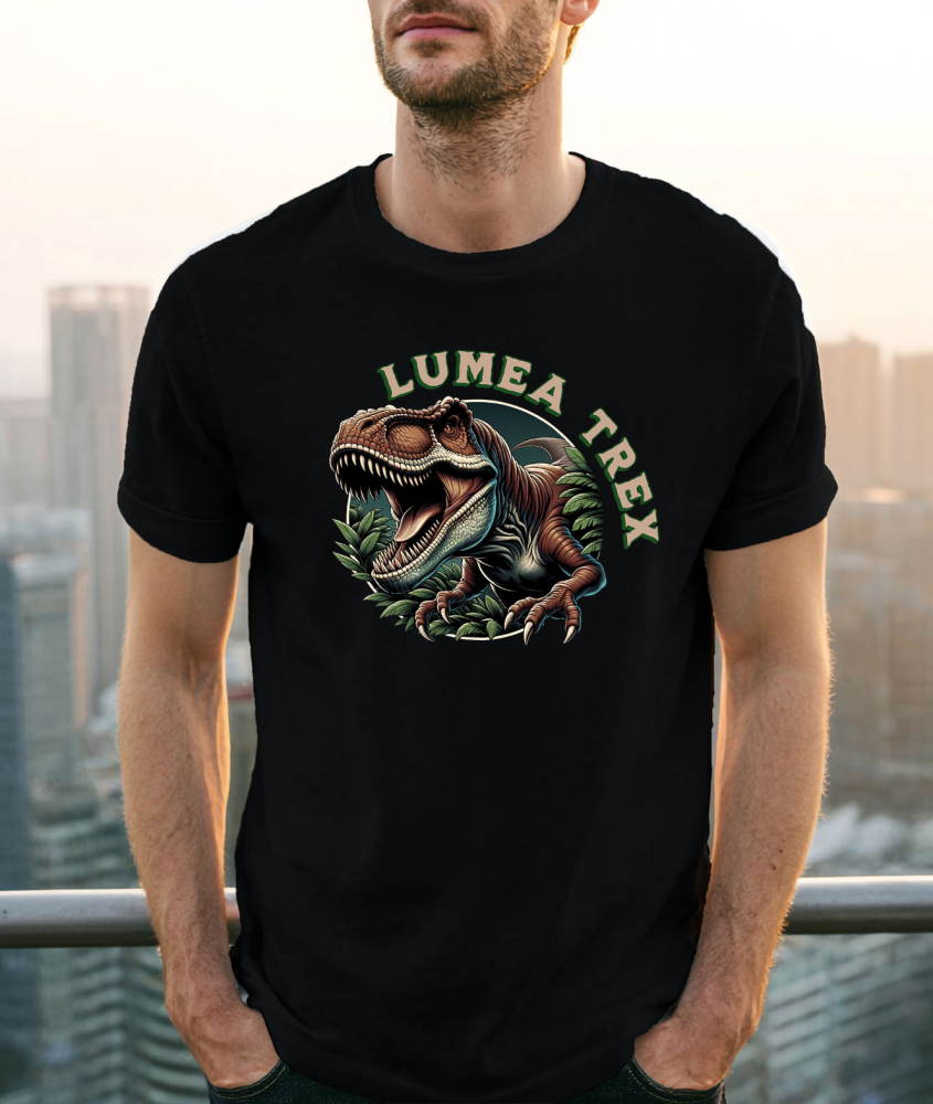 Tricou Femei, Barbati, Copii, Fata, Baiat, Unisex Personalizat Costum Dinozaur T-Rex Furios cu Colți – Roșu, Perfect pentru Copii și Familie [2]