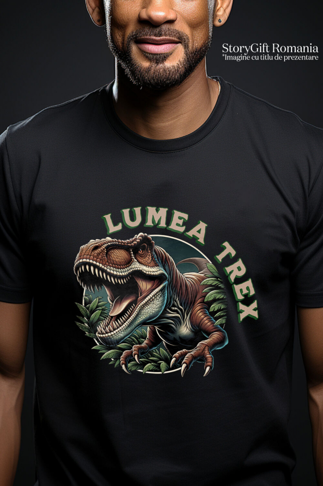 Tricou Femei, Barbati, Copii, Fata, Baiat, Unisex Personalizat Costum Dinozaur T-Rex Furios cu Colți – Roșu, Perfect pentru Copii și Familie [2]