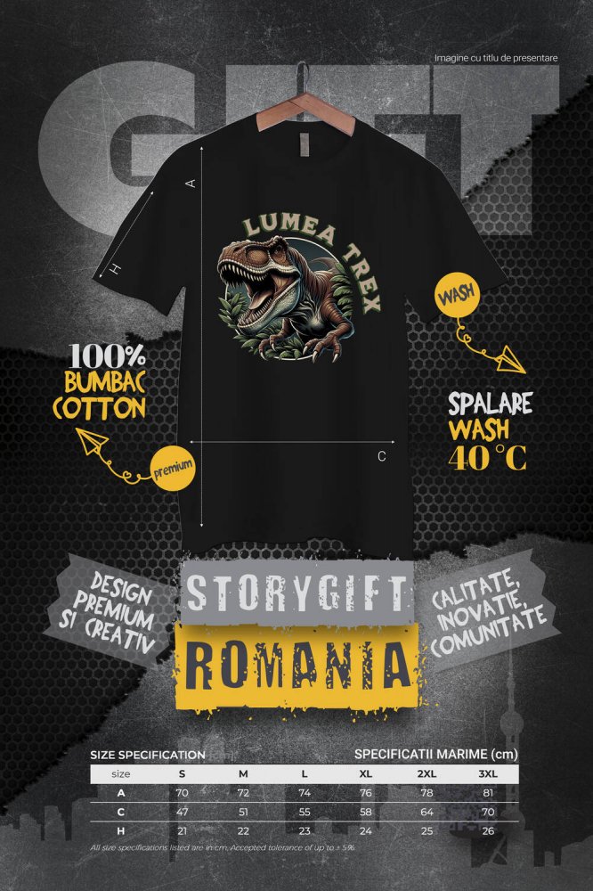Tricou Femei, Barbati, Copii, Fata, Baiat, Unisex Personalizat Costum Dinozaur T-Rex Furios cu Colți – Roșu, Perfect pentru Copii și Familie [4]