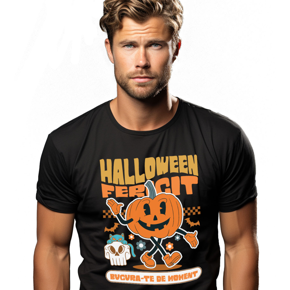 Tricou Femei, Barbati, Copii, Fata, Baiat, Unisex Personalizat Dovleac de Halloween Vesel | Halloween Fericit și Distracție pentru Toată Familia [1]