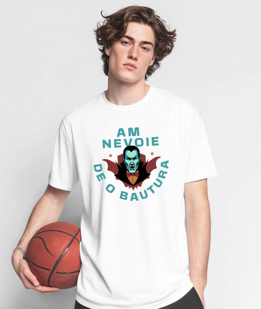 Tricou Femei, Barbati, Copii, Fata, Baiat, Unisex Personalizat Dracula cu Colți și Pelerină | Băutură Halloween [2]