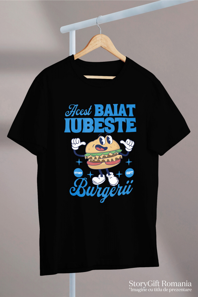 Tricou Femei, Barbati, Copii, Fata, Baiat, Unisex Personalizat Burger personalizat cu mesaj haios pentru familie și prieteni – Cadou original pentru iubitorii de fast food [3]