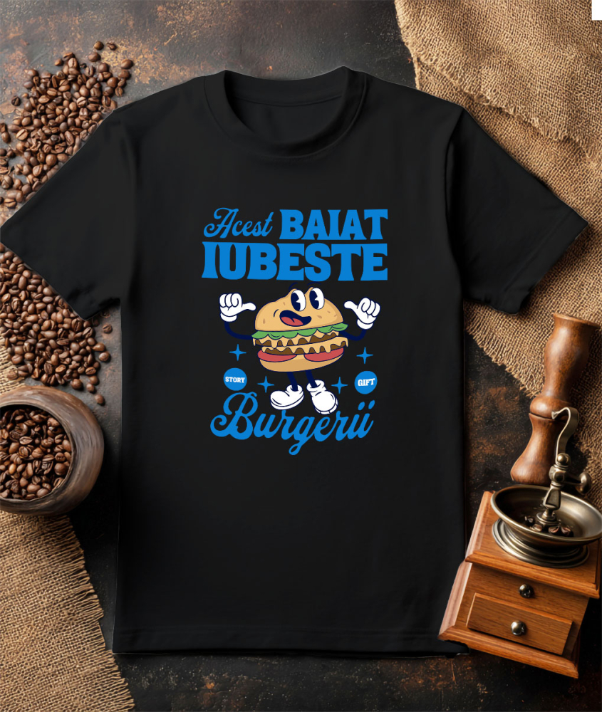 Tricou Femei, Barbati, Copii, Fata, Baiat, Unisex Personalizat Burger personalizat cu mesaj haios pentru familie și prieteni – Cadou original pentru iubitorii de fast food [3]