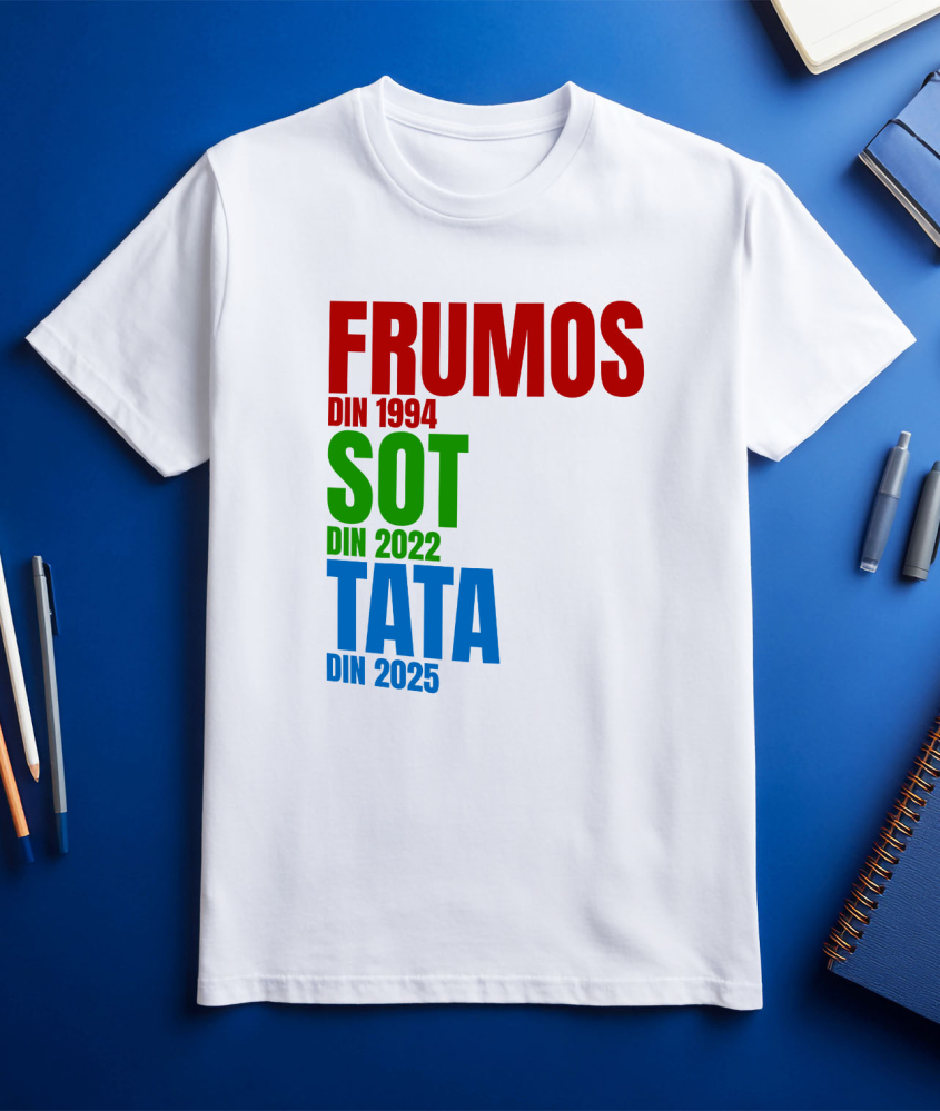 Tricou Femei, Barbati, Copii, Fata, Baiat, Unisex Personalizat „Din 1994 Soț, din 2022 Tată din 2025” | Cadou Personalizat Iubire și Familie [3]