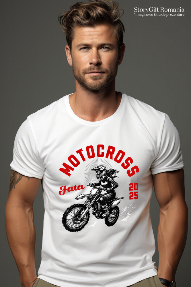 Tricou Femei, Barbati, Copii, Fata, Baiat, Unisex Personalizat Fată Motociclistă – Pasiune pentru Motocross și Adrenalină [2]