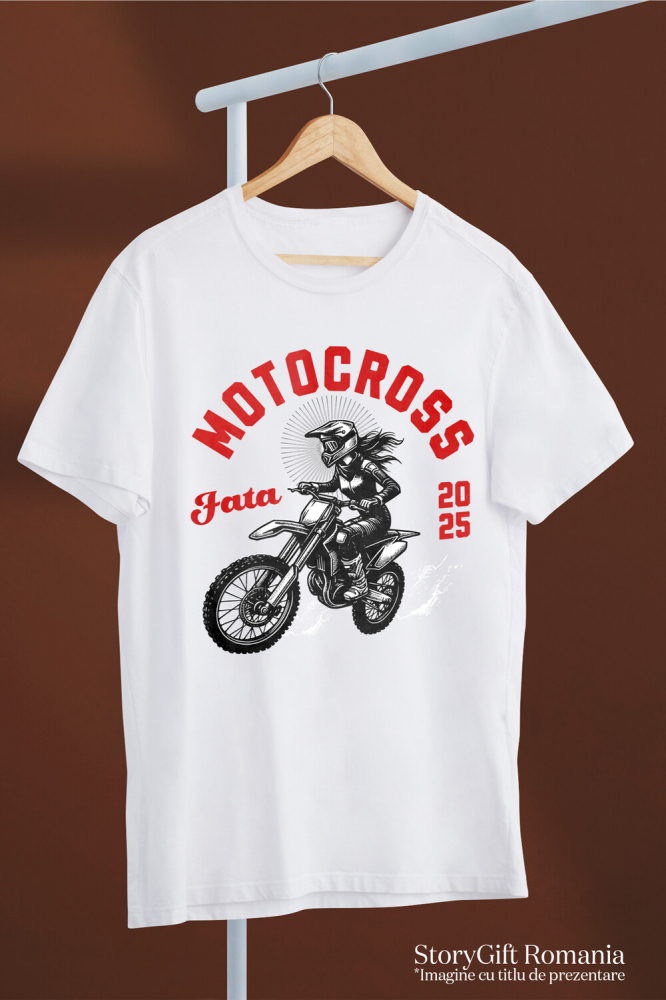 Tricou Femei, Barbati, Copii, Fata, Baiat, Unisex Personalizat Fată Motociclistă – Pasiune pentru Motocross și Adrenalină [3]