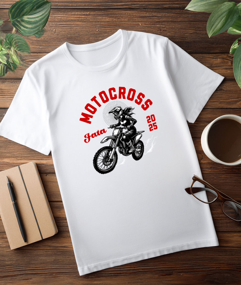 Tricou Femei, Barbati, Copii, Fata, Baiat, Unisex Personalizat Fată Motociclistă – Pasiune pentru Motocross și Adrenalină [3]