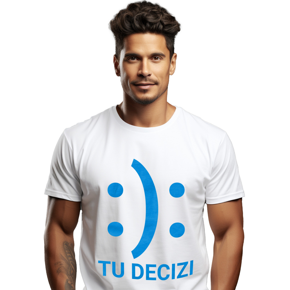 Tricou Femei, Barbati, Copii, Fata, Baiat, Unisex Personalizat Fata Zâmbitoare și Fata Tristă - Glume și Ironie pentru Copii, Anxietate și Depresie - Cadouri Personalizate [1]