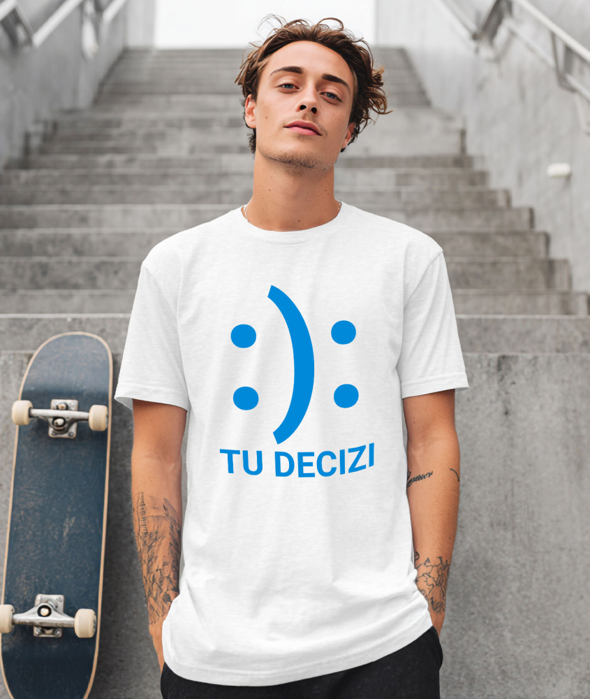 Tricou Femei, Barbati, Copii, Fata, Baiat, Unisex Personalizat Fata Zâmbitoare și Fata Tristă - Glume și Ironie pentru Copii, Anxietate și Depresie - Cadouri Personalizate [2]