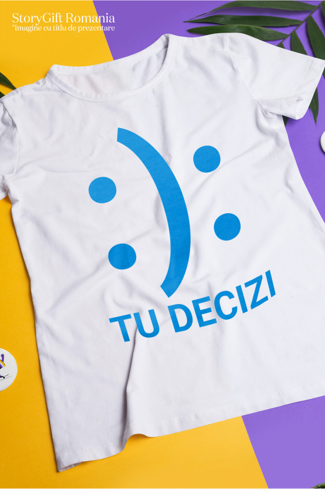 Tricou Femei, Barbati, Copii, Fata, Baiat, Unisex Personalizat Fata Zâmbitoare și Fata Tristă - Glume și Ironie pentru Copii, Anxietate și Depresie - Cadouri Personalizate [3]