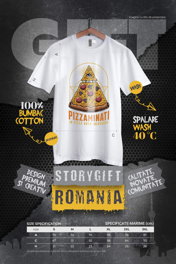 Tricou Femei, Barbati, Copii, Fata, Baiat, Unisex Personalizat Pizza bizara cu ochi | Cadou personalizat și haios pentru familie și prieteni [4]