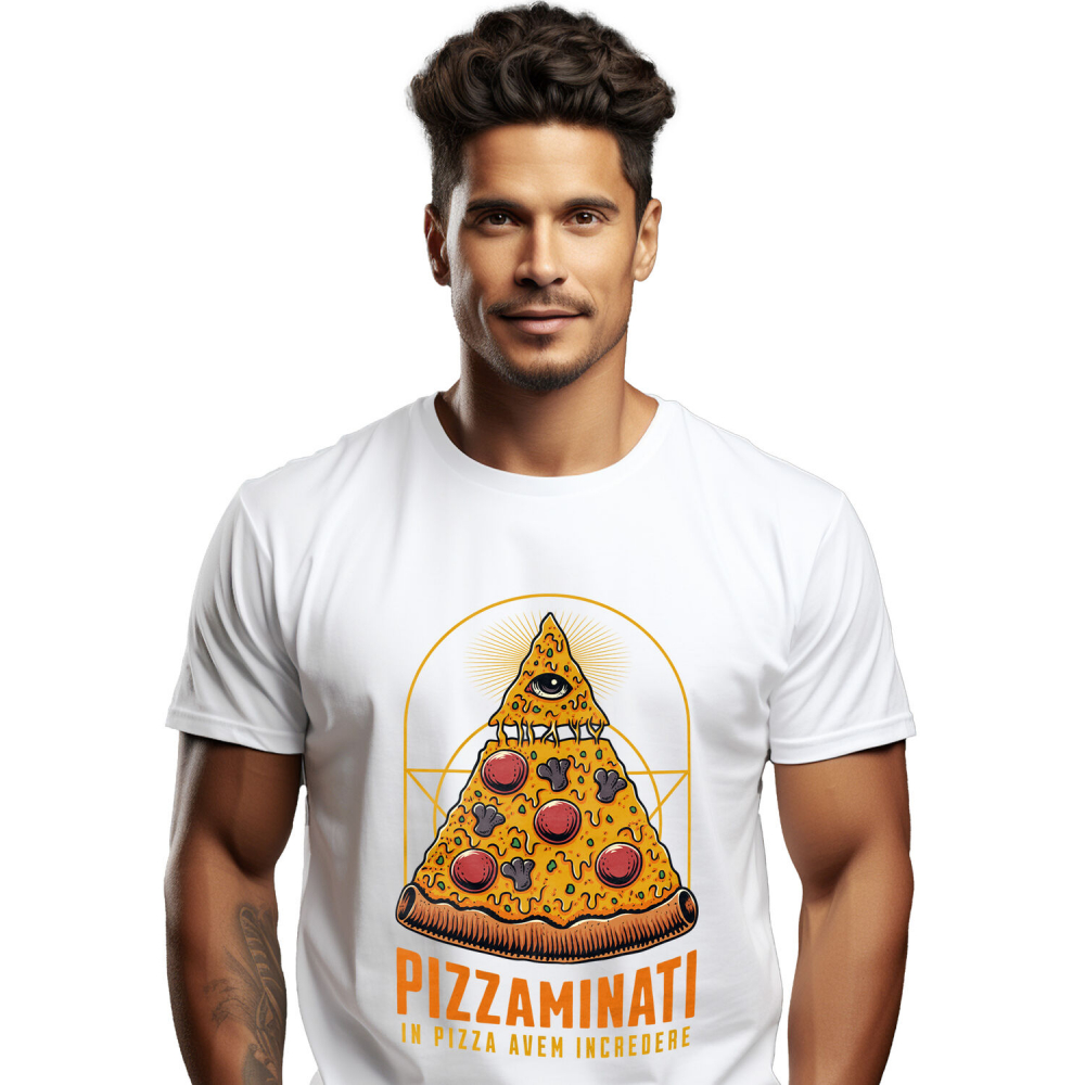 Tricou Femei, Barbati, Copii, Fata, Baiat, Unisex Personalizat Pizza bizara cu ochi | Cadou personalizat și haios pentru familie și prieteni [1]