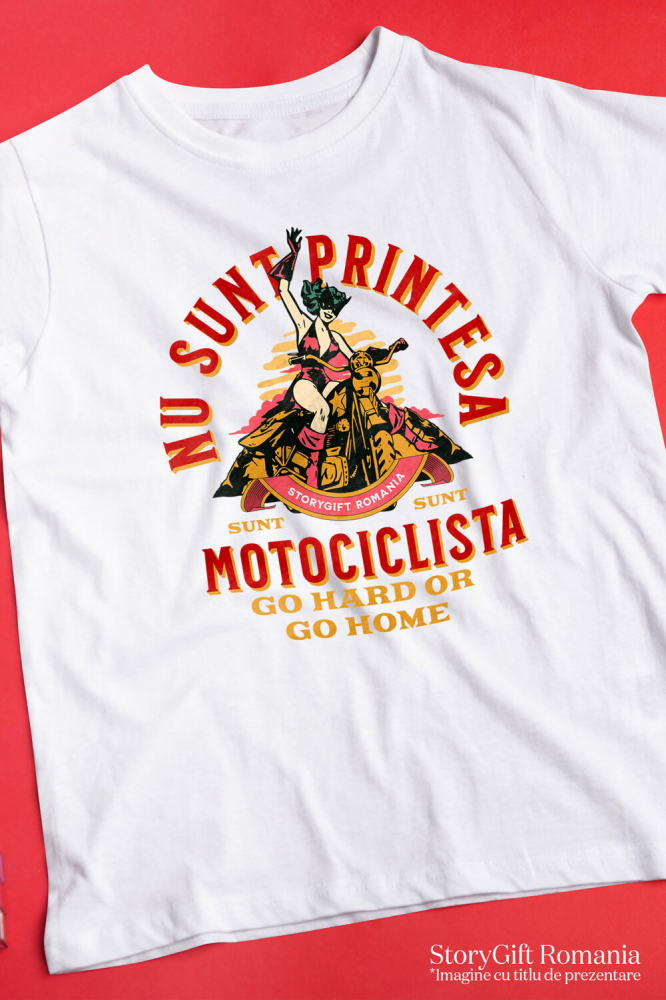 Tricou Femei, Barbati, Copii, Fata, Baiat, Unisex Personalizat Femeie Motociclistă Haios – Pasiune și Aventură Pe Două Roți [3]