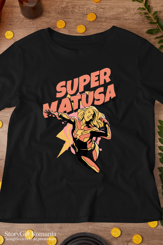 Tricou Femei, Barbati, Copii, Fata, Baiat, Unisex Personalizat Cadou Personalizat „Super Mătușă” | Femeie Super Erou pentru Familie și Iubire [3]