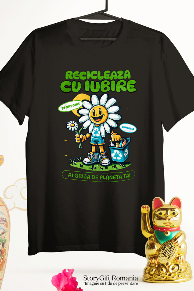 Tricou Femei, Barbati, Copii, Fata, Baiat, Unisex Personalizat "Floare Margareta Reciclare Sticle Goale – Cadouri ecologice pentru iubitorii de natură" [3]