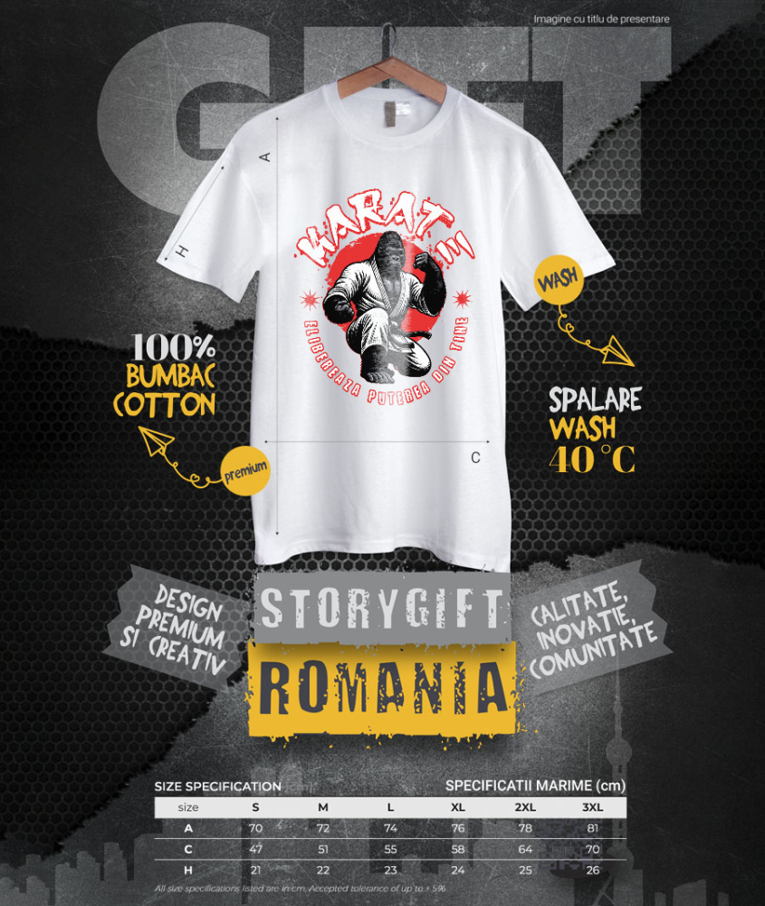 Tricou Femei, Barbati, Copii, Fata, Baiat, Unisex Personalizat Gorila Karate – Design Motivațional Arte Marțiale și Luptă [4]