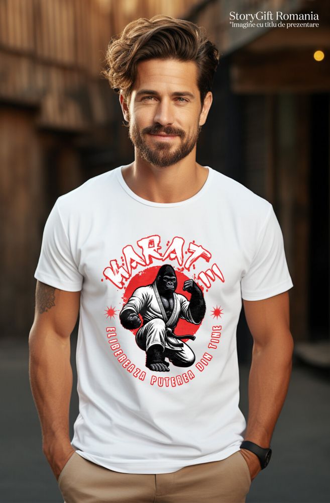 Tricou Femei, Barbati, Copii, Fata, Baiat, Unisex Personalizat Gorila Karate – Design Motivațional Arte Marțiale și Luptă [2]