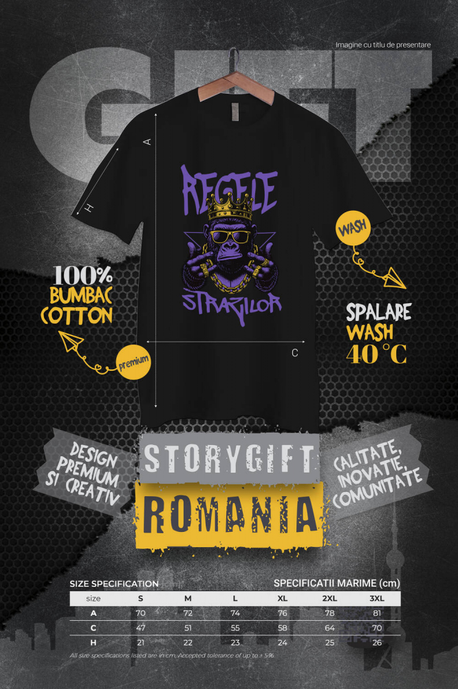 Tricou Femei, Barbati, Copii, Fata, Baiat, Unisex Personalizat Tricou Personalizat Gorila Mafiot – Regele Străzilor | Stil și Atitudine [4]