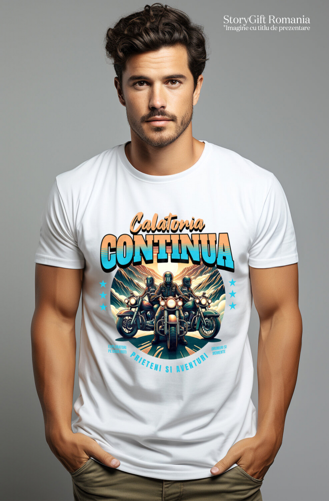 Tricou Femei, Barbati, Copii, Fata, Baiat, Unisex Personalizat Grup de Prieteni Motocicliști – Aventura și Călătorie pe Munți [2]