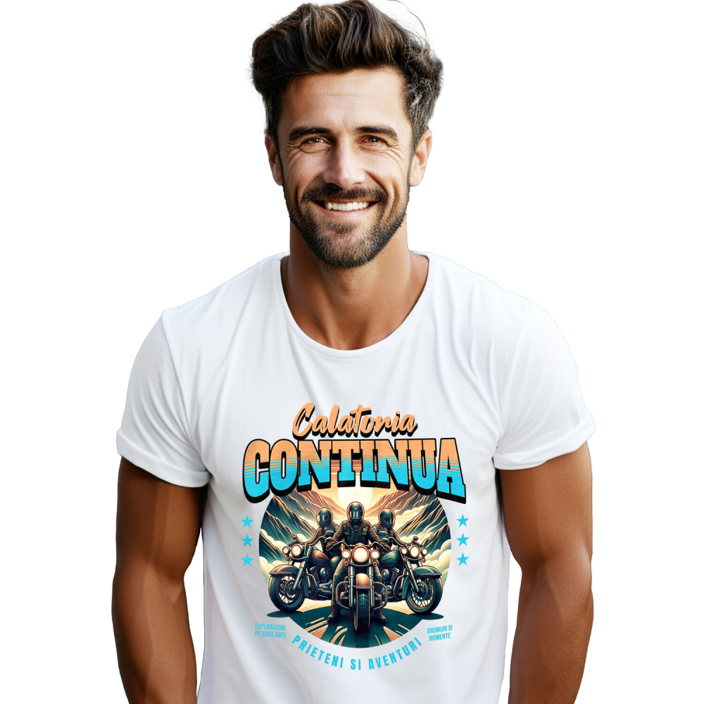 Tricou Femei, Barbati, Copii, Fata, Baiat, Unisex Personalizat Grup de Prieteni Motocicliști – Aventura și Călătorie pe Munți [1]