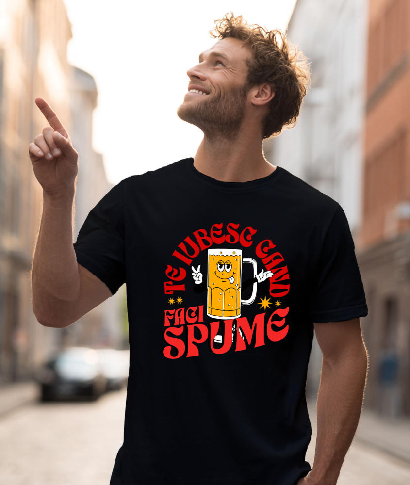 Tricou Femei, Barbati, Copii, Fata, Baiat, Unisex Personalizat Halba de Bere Veselă cu Limba Scoasă – Cadou Amuzant pentru Petreceri și Distracție [2]