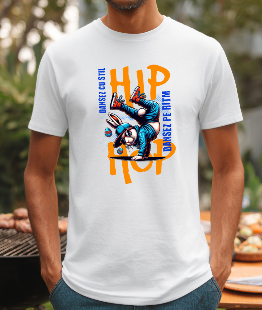 Tricou Femei, Barbati, Copii, Fata, Baiat, Unisex Personalizat „Iepure Dans Breakdance Stil Stradal pentru Copii – Cadou Creativ Hip Hop pentru Copii și Prieteni” [2]