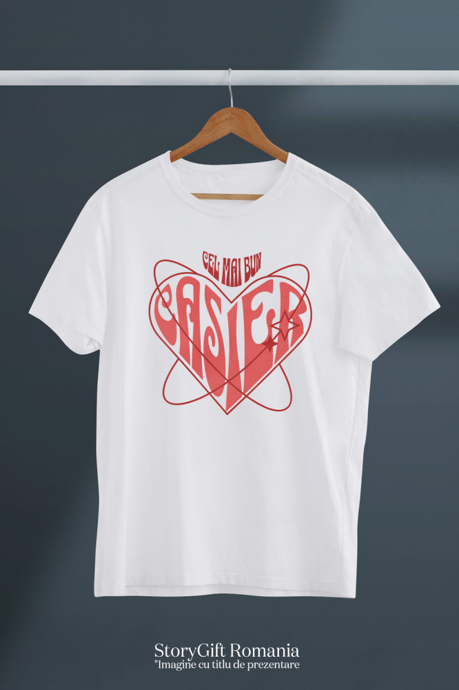 Tricou Femei, Barbati, Copii, Fata, Baiat, Unisex Personalizat Iluzie Optică Inimă – Muncă și Pasiune în Meserie – Casier, Dragobete [3]