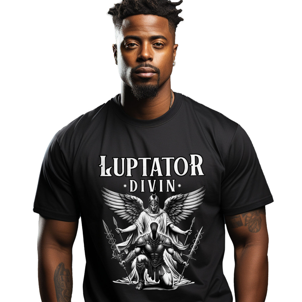 Tricou Femei, Barbati, Copii, Fata, Baiat, Unisex Personalizat Inger Samurai cu Aripi - Statuie Motivatională pentru Bărbați și Femei [1]