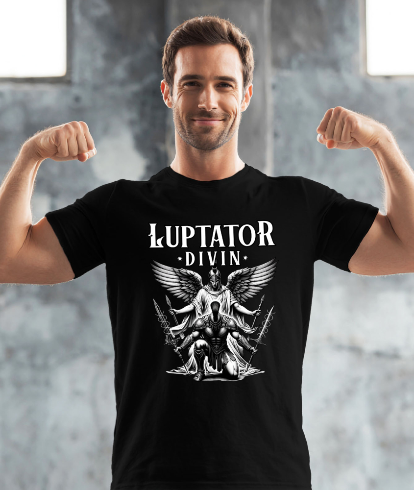 Tricou Femei, Barbati, Copii, Fata, Baiat, Unisex Personalizat Inger Samurai cu Aripi - Statuie Motivatională pentru Bărbați și Femei [2]