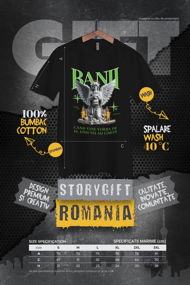 Tricou Femei, Barbati, Copii, Fata, Baiat, Unisex Personalizat Statuie cu Bancnote și Mesaj Motivațional – Cadou Personalizat Unic [4]