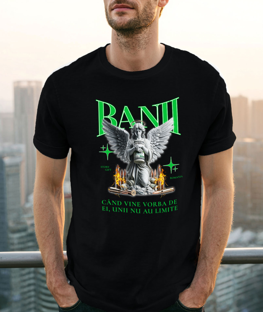 Tricou Femei, Barbati, Copii, Fata, Baiat, Unisex Personalizat Statuie cu Bancnote și Mesaj Motivațional – Cadou Personalizat Unic [2]