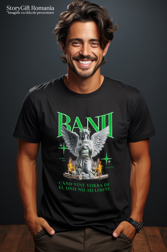 Tricou Femei, Barbati, Copii, Fata, Baiat, Unisex Personalizat Statuie cu Bancnote și Mesaj Motivațional – Cadou Personalizat Unic [2]