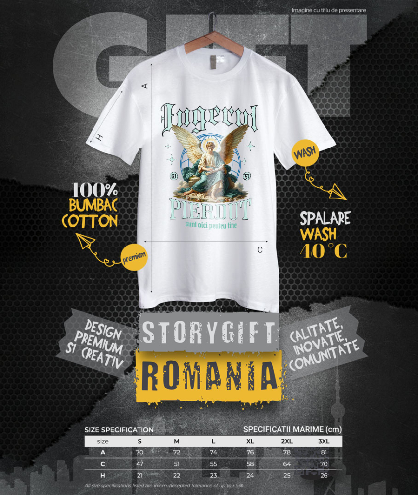 Tricou Femei, Barbati, Copii, Fata, Baiat, Unisex Personalizat Înger Stil Ortodox cu Text „Îngerul Pierdut, Sunt Aici Pentru Tine” - Cadou Personalizat Spiritual pentru Familie și Prieteni [4]