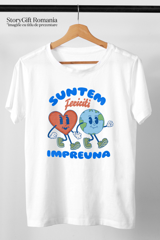 Tricou Femei, Barbati, Copii, Fata, Baiat, Unisex Personalizat Cadouri personalizate pentru cupluri - inima și planeta Pământ cu mesaj de iubire și fericire [3]
