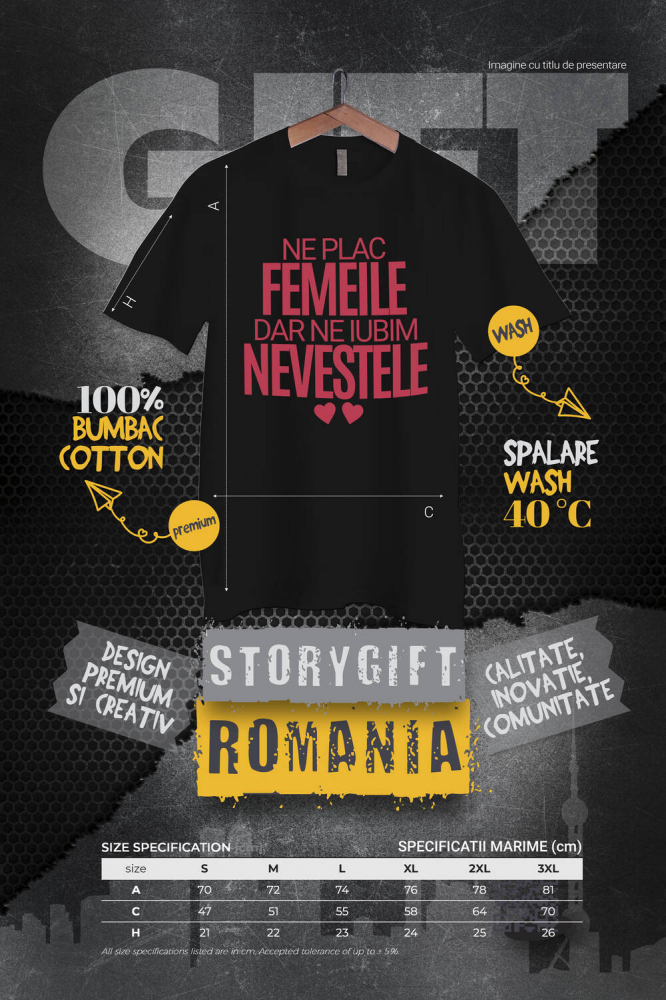 Tricou Femei, Barbati, Copii, Fata, Baiat, Unisex Personalizat Cadou Personalizat „Ne Plac Femeile Dar Ne Iubim Nevestele” | Inimioare Roșii pentru Cuplu [4]