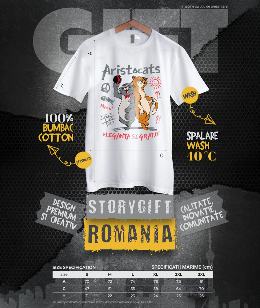 Tricou Barbati cu isicile Aristocrate in Lumea Magica 100% Bumbac, Alb, L [4]