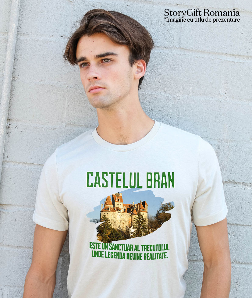 Tricou Femei, Barbati, Copii, Fata, Baiat, Unisex Personalizat "Castelul Bran – Atracție Turistică și Destinație de Călătorie în România" [2]