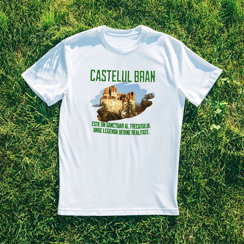 Tricou Femei, Barbati, Copii, Fata, Baiat, Unisex Personalizat "Castelul Bran – Atracție Turistică și Destinație de Călătorie în România" [3]