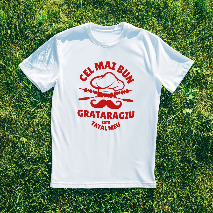 Tricou Femei, Barbati, Copii, Fata, Baiat, Unisex Personalizat Cadouri personalizate pentru tatăl grătarangiu | Frigărui și pălărie cheff cu text amuzant [3]
