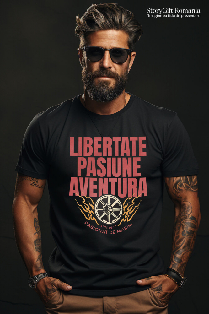Tricou Femei, Barbati, Copii, Fata, Baiat, Unisex Personalizat Roata În Flăcări – Design Pentru Iubitorii De Mașini Și Aventură [2]
