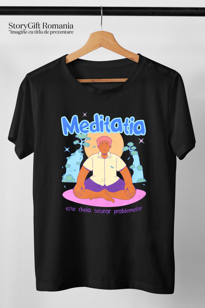 Tricou Femei, Barbati, Copii, Fata, Baiat, Unisex Personalizat Bărbat în Poziție de Yoga – Meditație, Relaxare și Echilibru [3]